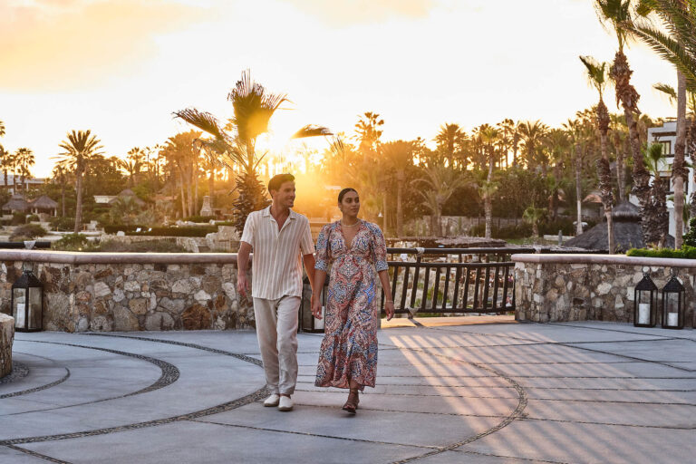 Man and woman walking together
